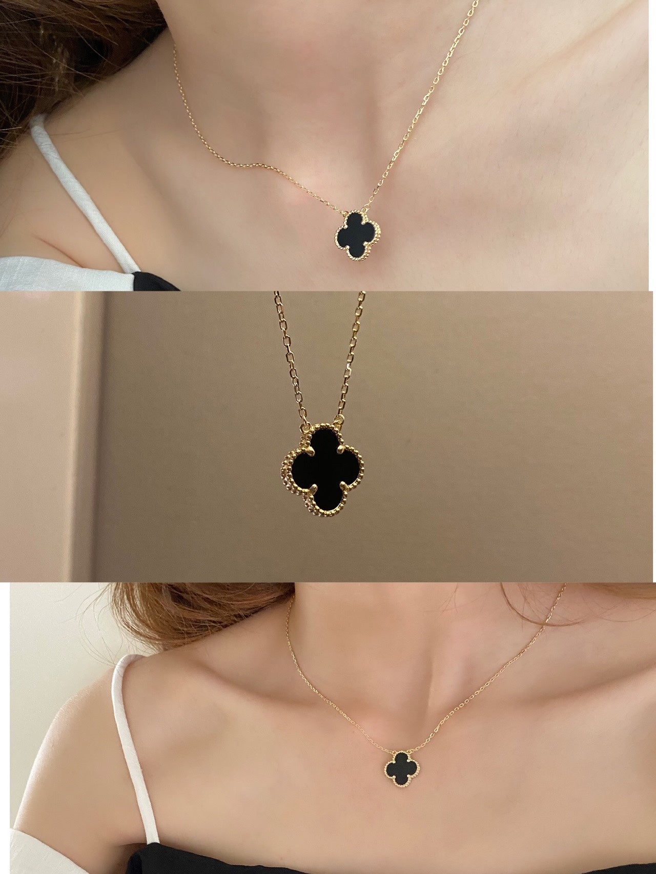 Clover Necklace | Onyx