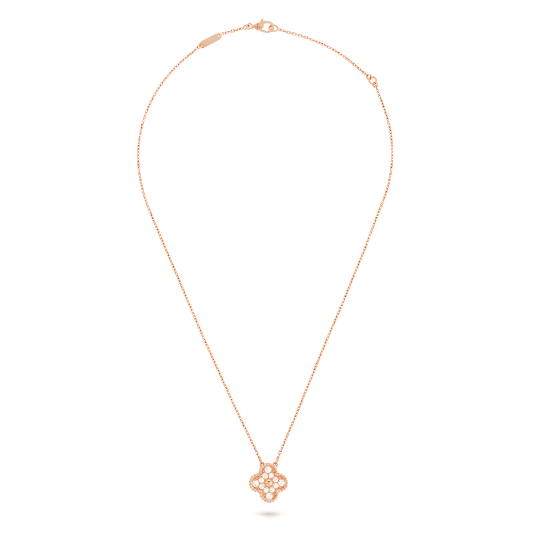 Clover Diamond Necklace | Rose Gold