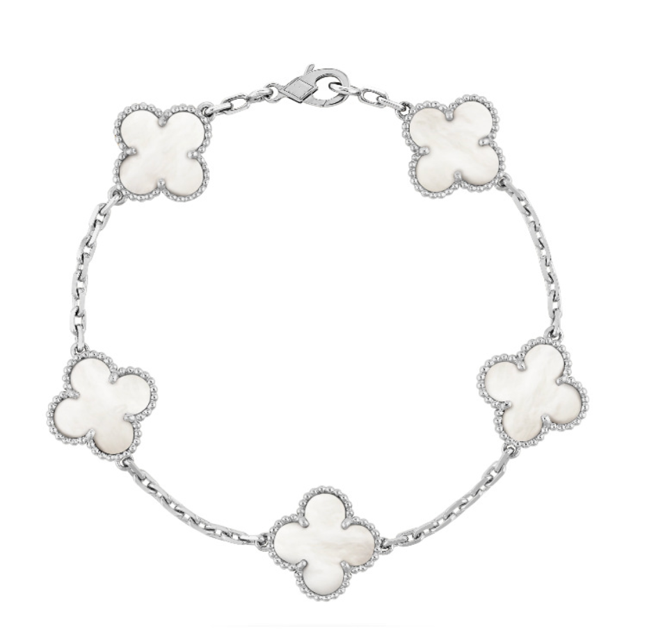 CLOVER BRACELET | SILVER WHITE