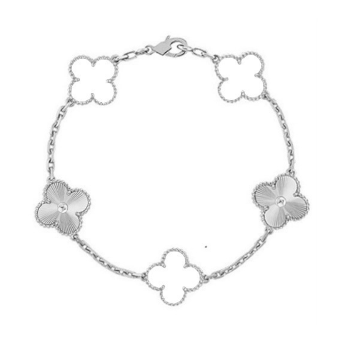 DELUXE CLOVER BRACELET | WHITE SILVER