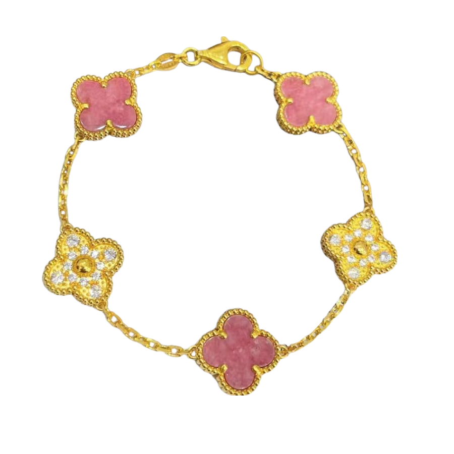 DELUCE CLOVER BRACELET GOLD | GOLD/PINK