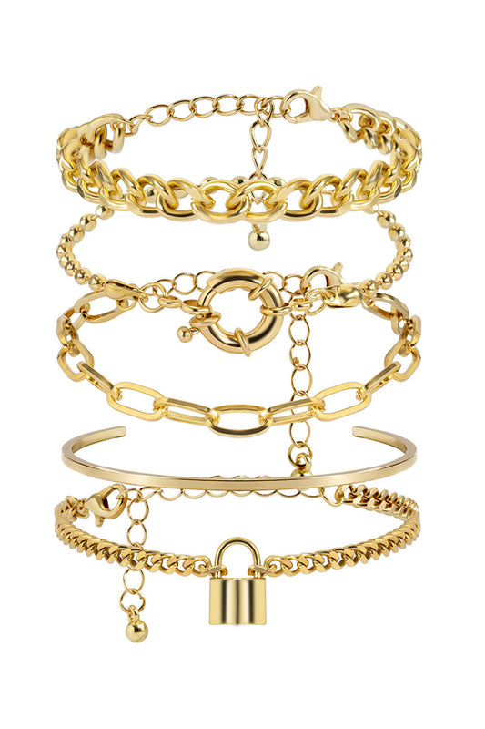 SET OF GOLDEN LAYERED BRACELETS