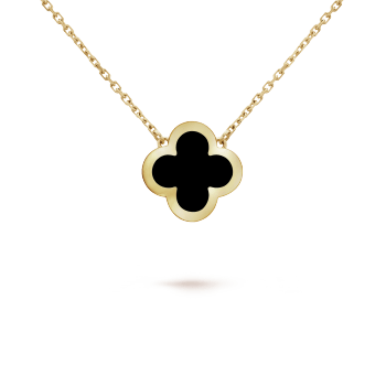 NECKLACE FOUR-LEAF CLOVER LAVISH - BLACK